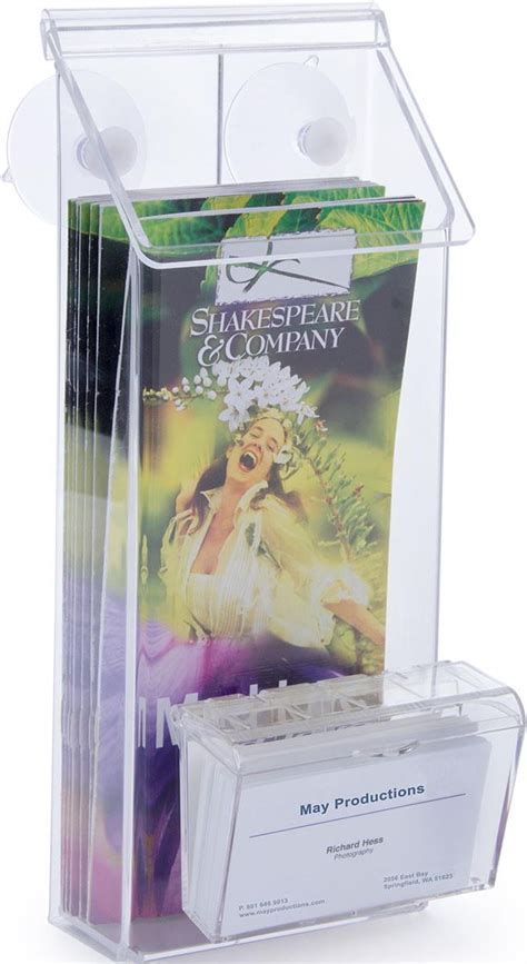 flyer and business card holder - 4 compartment business card holder.